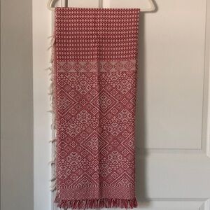 NEW Madewell Red Patterned Throw Scarf